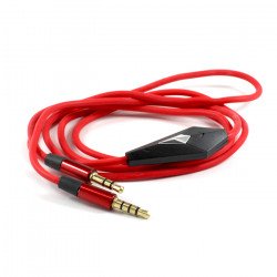 Auxiliary Cable with MIC 3.5mm to 3.5mm Cable (Red)